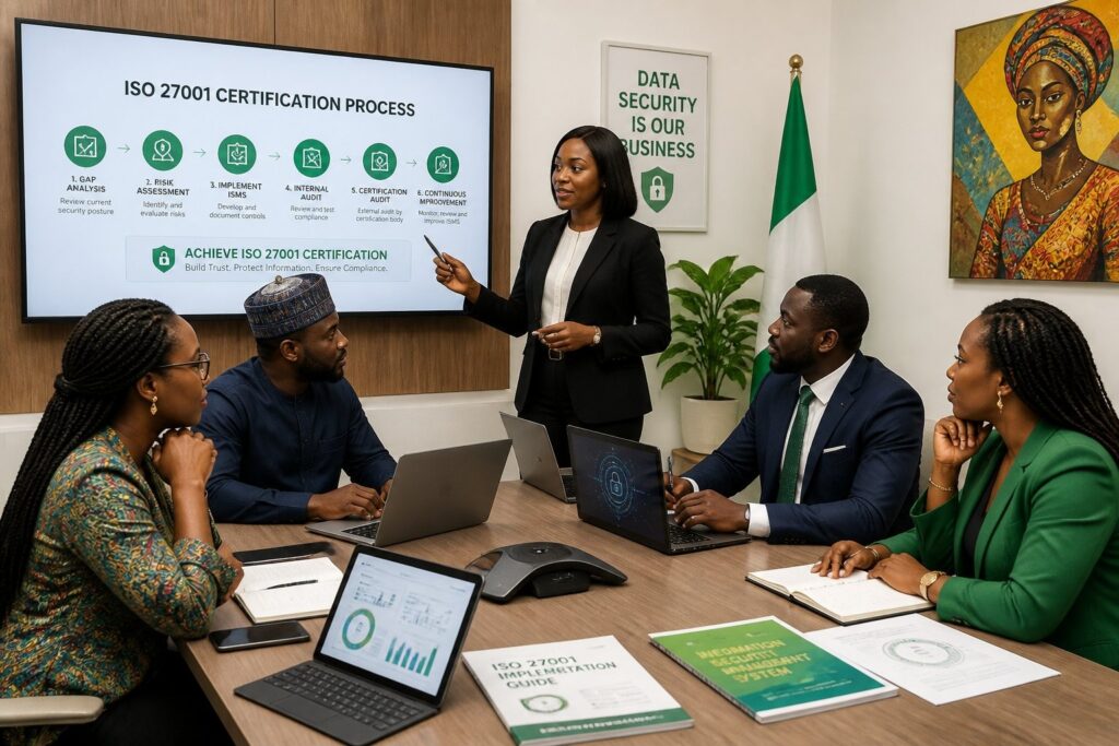 ISO 27001 certification audit process Nigeria — two-stage audit Stage 1 Stage 2 diagram